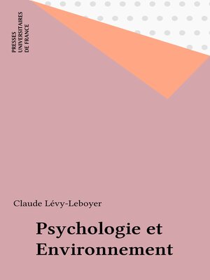 cover image of Psychologie et Environnement